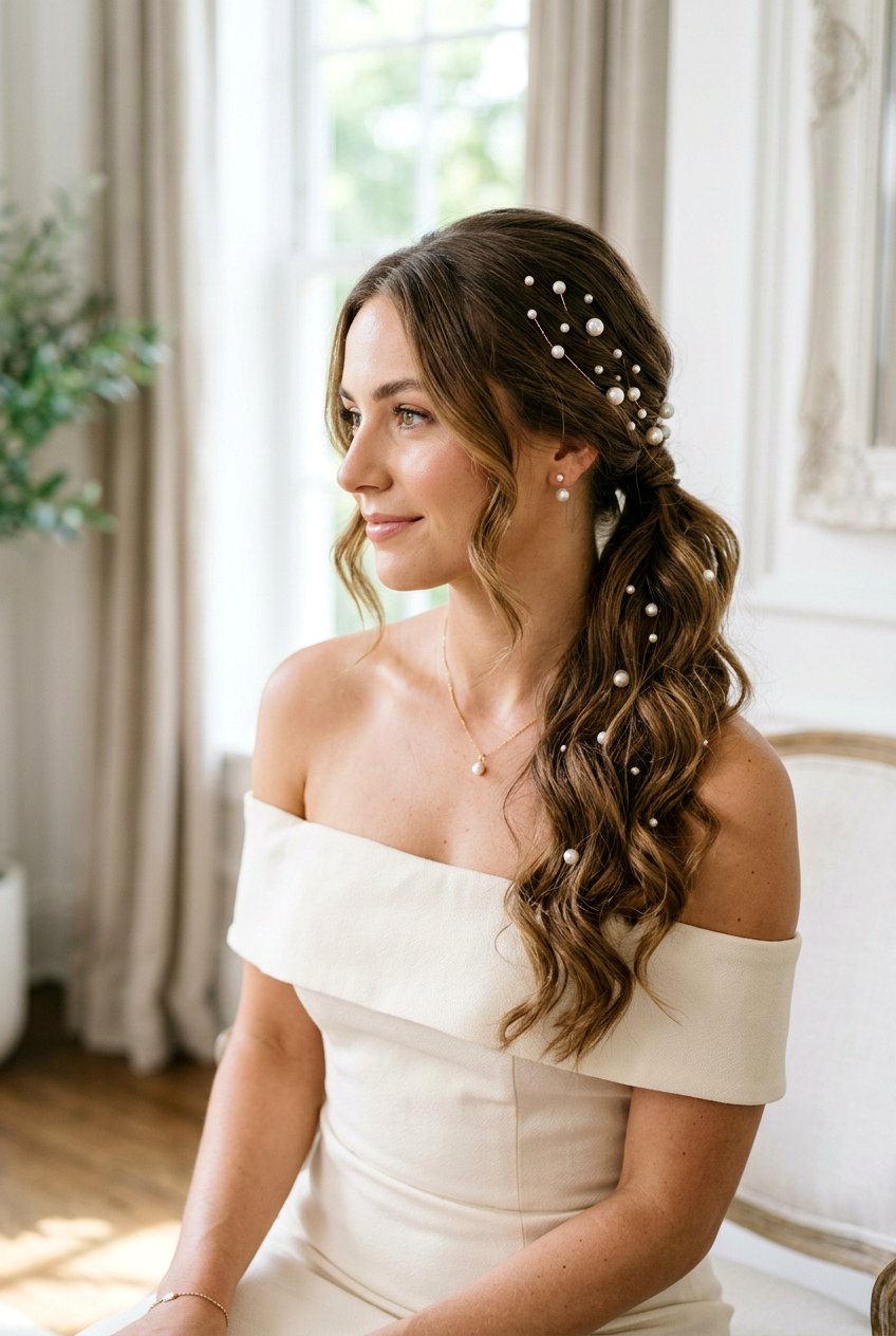 Side Pearl Ponytail - 20 pearl ponytail hairstyle - 20 pearl ponytail hairstyle