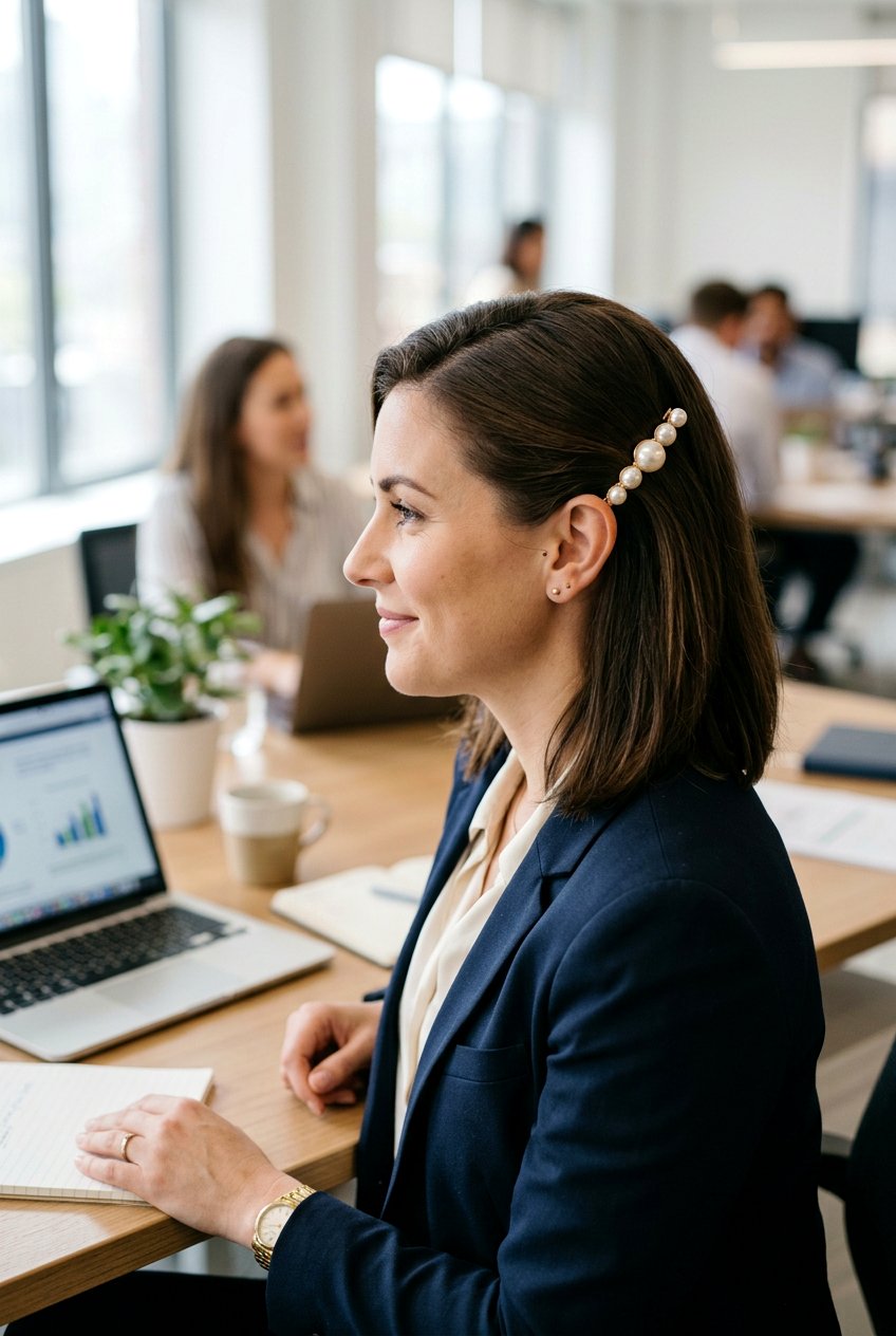 Side Pin Back - 20 easy meeting hairstyle for women - 20 easy meeting hairstyle for women