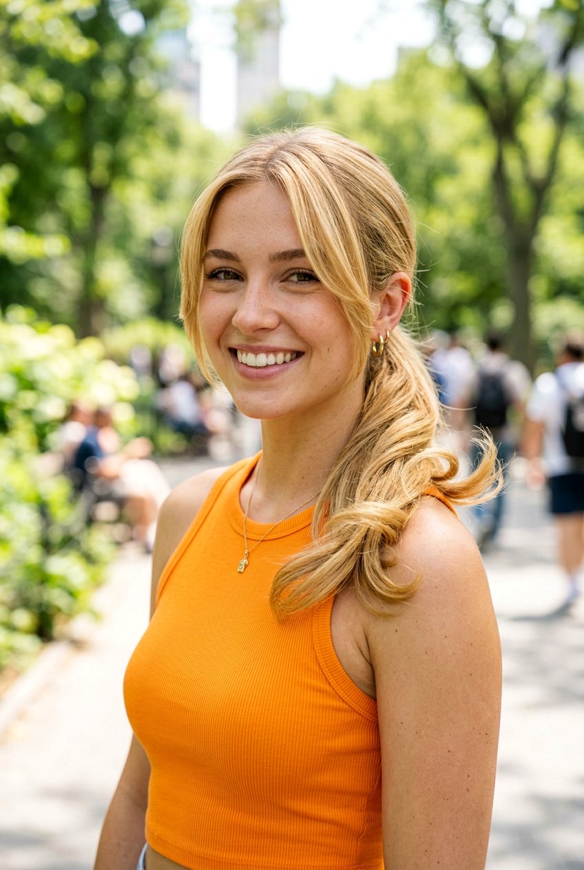 Side Ponytail - 20 y2k ponytail with face framing strands - 20 y2k ponytail with face framing strands