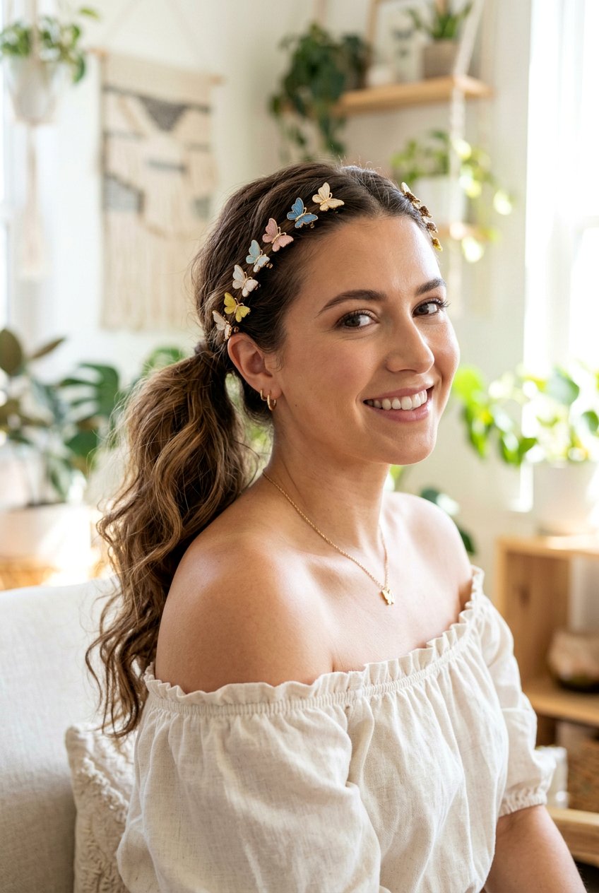 Side Ponytail Butterfly Clip - 20 butterfly clip ponytail hairstyle - 20 butterfly clip ponytail hairstyle