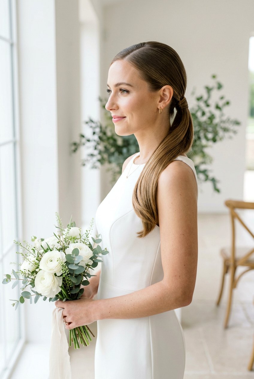 Side Ponytail For Modern Minimalist Bride - 20 elegant bridal side ponytail - 20 elegant bridal side ponytail