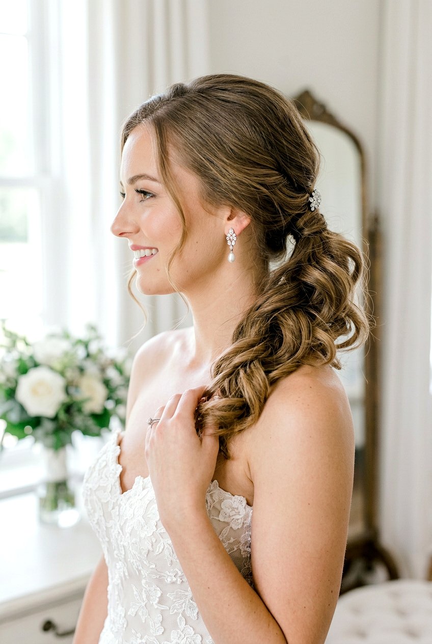 Side Ponytail For Strapless Wedding Dress - 20 elegant bridal side ponytail - 20 elegant bridal side ponytail