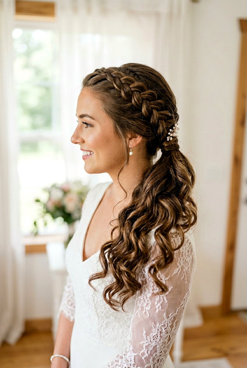 Side Ponytail With Braid Detail - 20 elegant bridal side ponytail