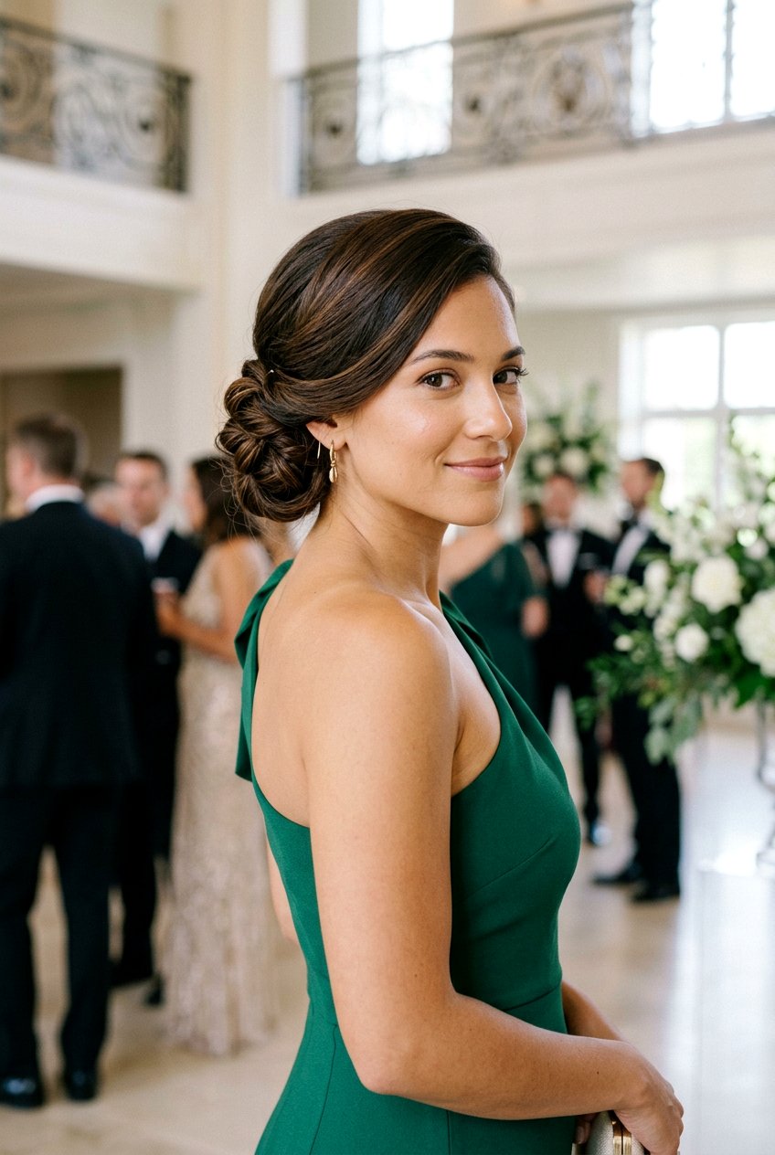Side Positioned Low Bun - 20 low bun for mother of the bride - 20 low bun for mother of the bride