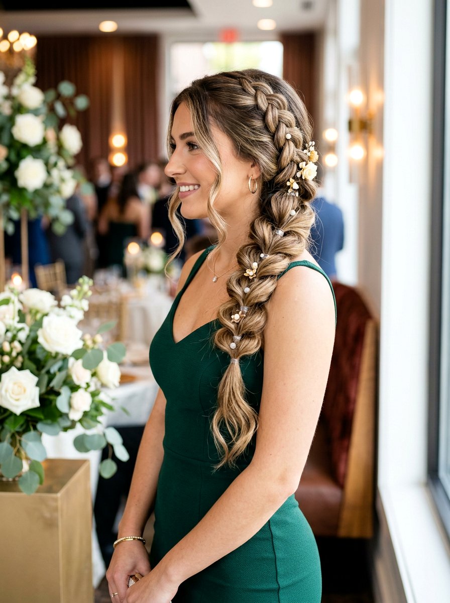 Side Pull Through Braid for Homecoming - 20 homecoming side braid hairstyle - 20 homecoming side braid hairstyle