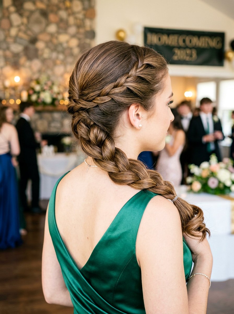 Side Rope Braid Homecoming Hair - 20 homecoming side braid hairstyle - 20 homecoming side braid hairstyle