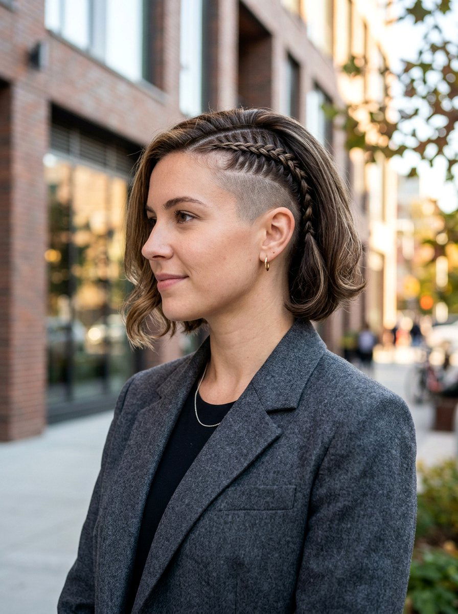 Side Shave Braided Bob Undercut - 20 side shave braid hairstyle - 20 side shave braid hairstyle