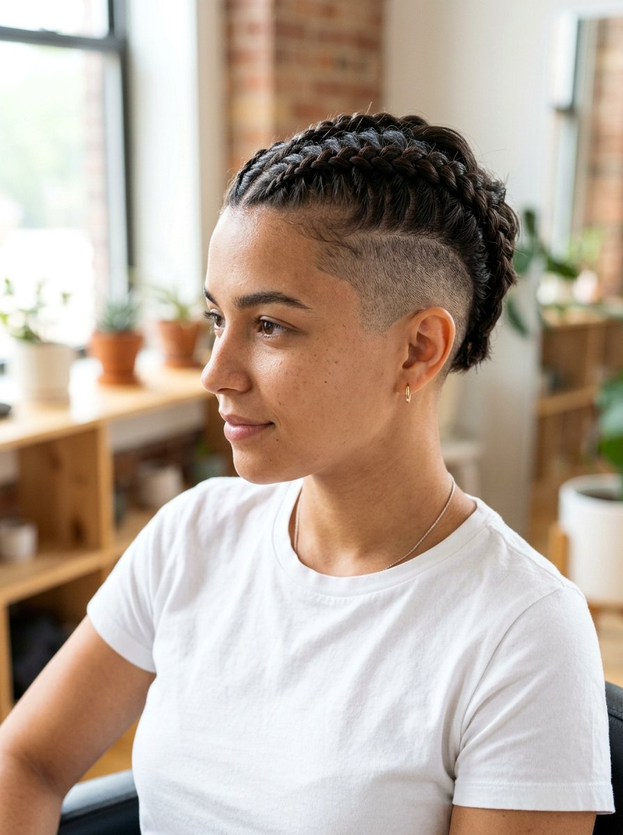 Side Shave Braided Pixie Cut - 20 side shave braid hairstyle - 20 side shave braid hairstyle