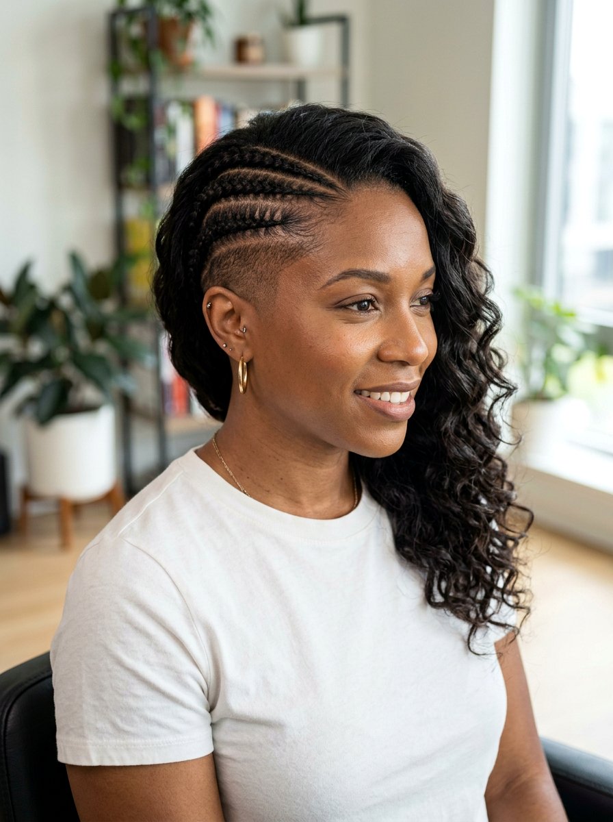 Side Shave Cornrow Braid Panel - 20 side shave braid hairstyle - 20 side shave braid hairstyle