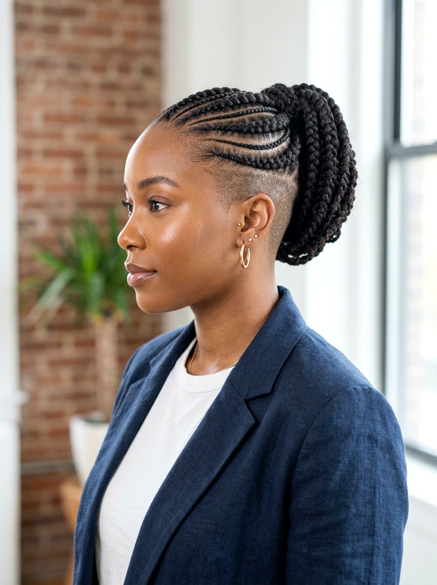 Side Shave Feed In Braid Undercut - 20 side shave braid hairstyle - 20 side shave braid hairstyle