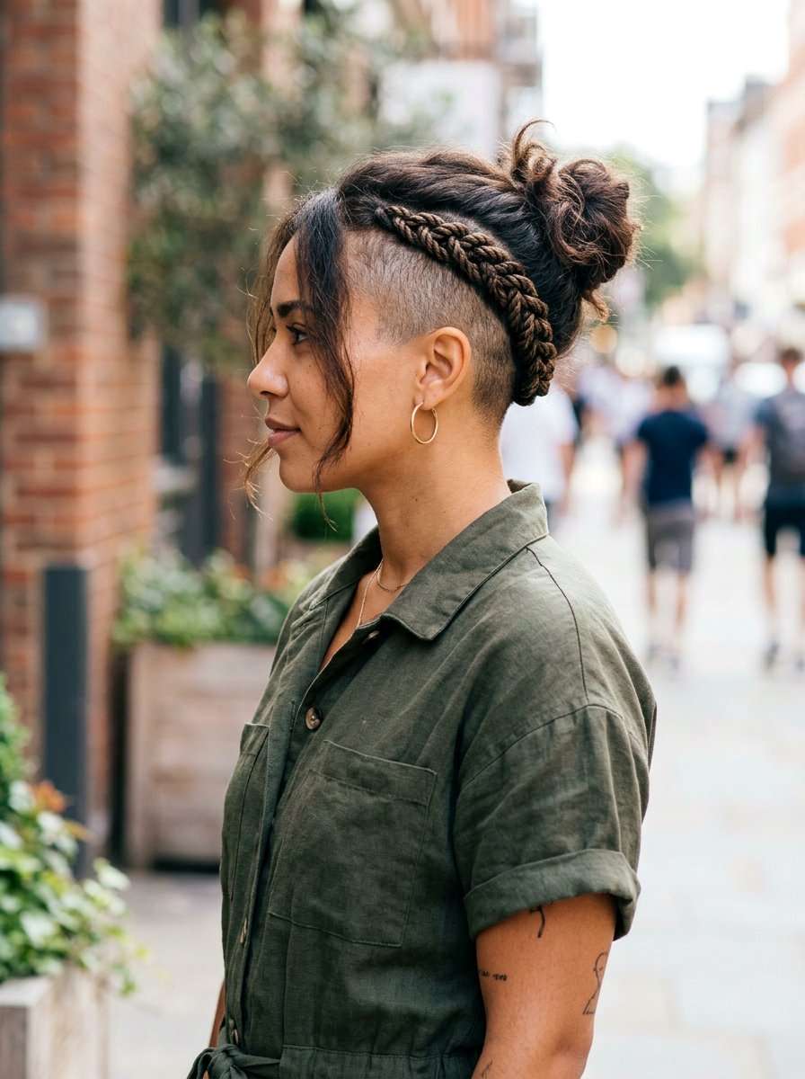 Side Shave Knotted Braid Undercut - 20 side shave braid hairstyle - 20 side shave braid hairstyle