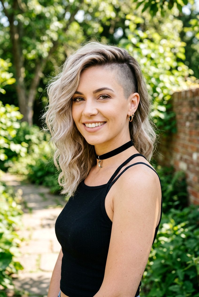 Side Shave Lob - 20 alt haircut ideas for women - 20 alt haircut ideas for women