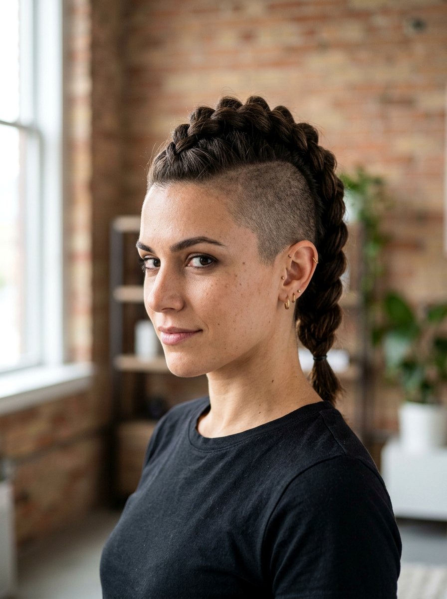 Side Shave Mohawk Braid - 20 side shave braid hairstyle - 20 side shave braid hairstyle