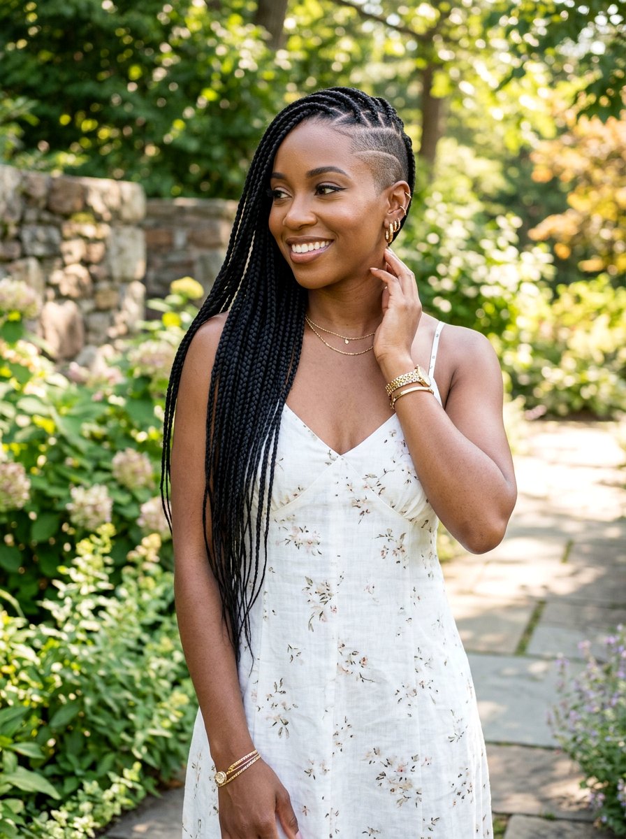 Side Shaved Braids Natural Hair - 20 side shaved natural hairstyle - 20 side shaved natural hairstyle