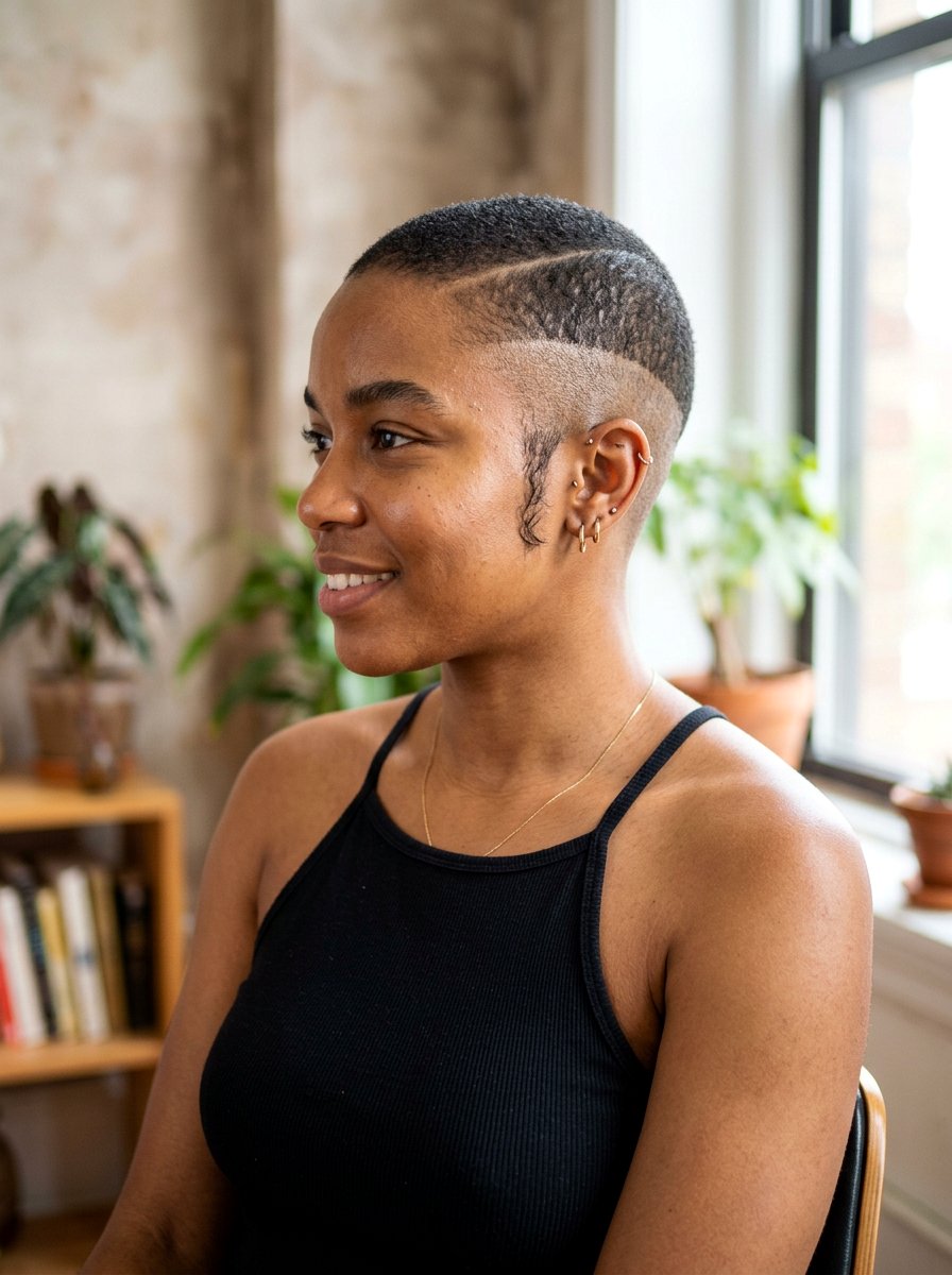 Side Shaved Natural Hair Buzz Cut - 20 side shaved natural hairstyle - 20 side shaved natural hairstyle