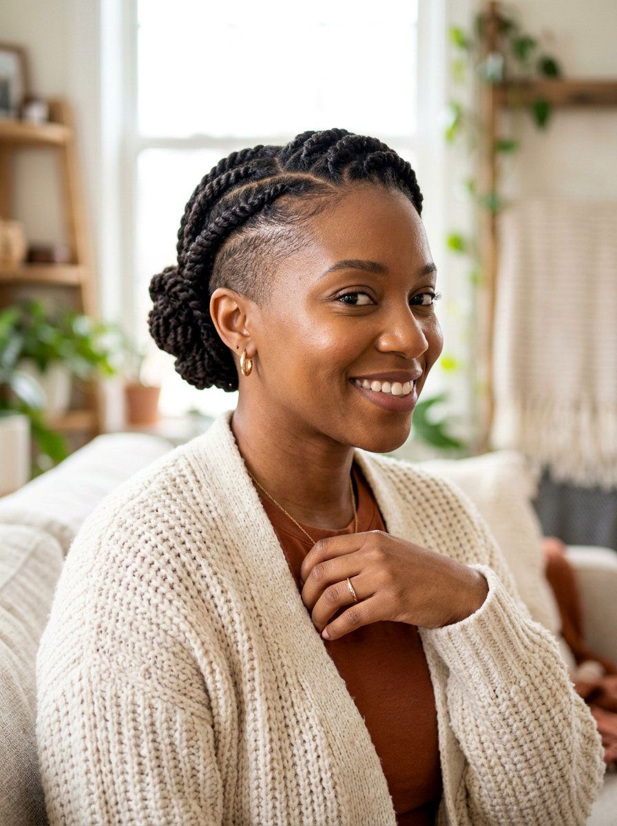 Side Shaved Natural Hair Protective Style - 20 side shaved natural hairstyle - 20 side shaved natural hairstyle