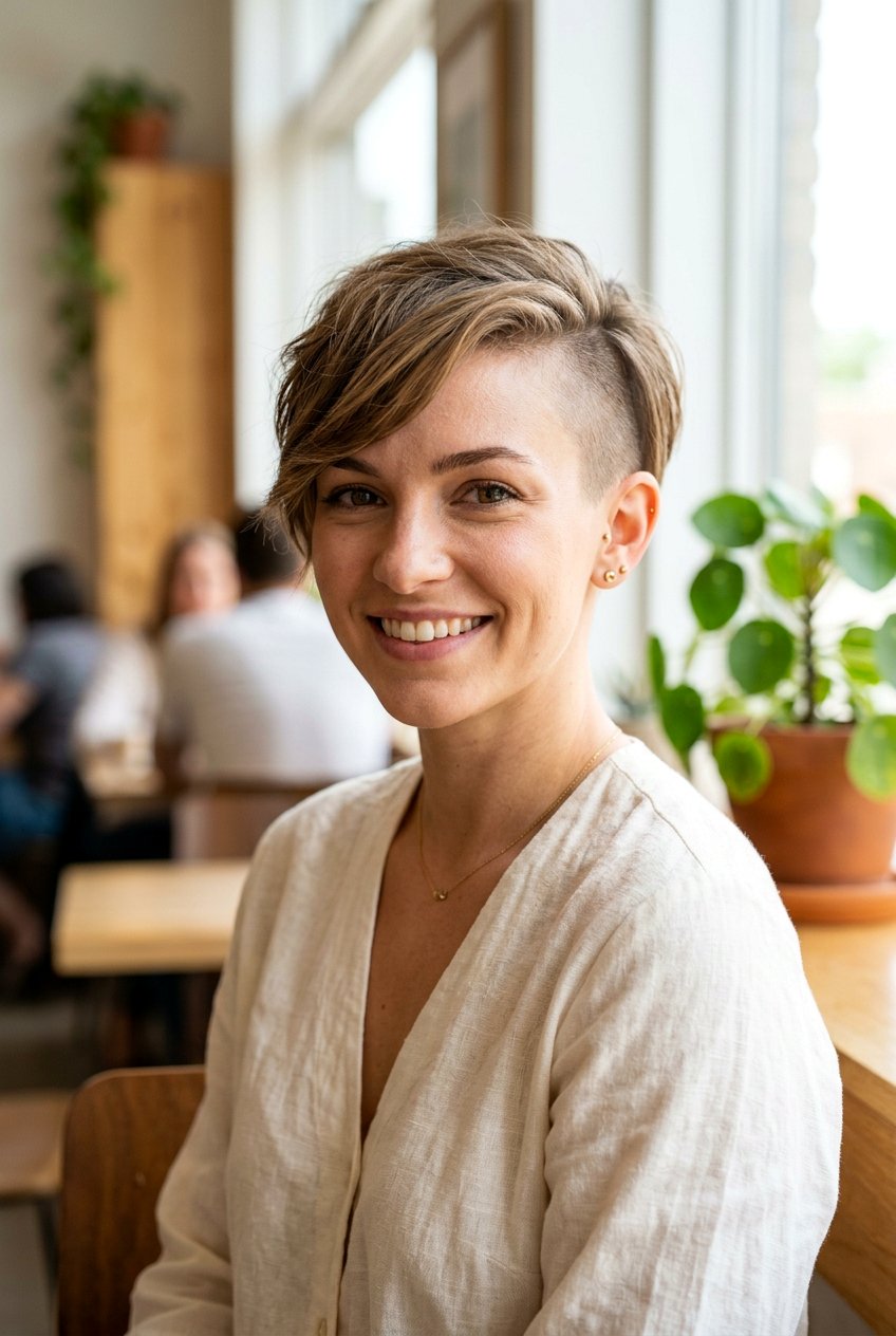 Side Shaved Pixie Haircut For Heart Shaped Face - 20 side shaved pixie haircut - 20 side shaved pixie haircut