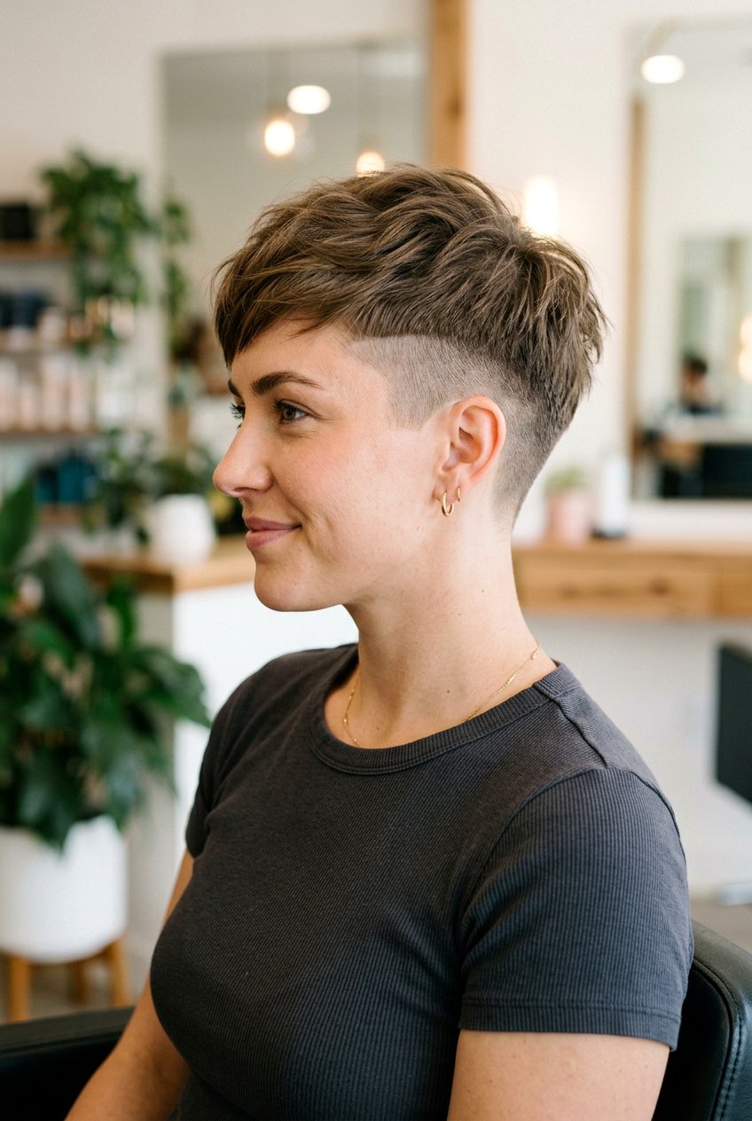 Side Shaved Pixie Haircut With Shaved Back - 20 side shaved pixie haircut - 20 side shaved pixie haircut