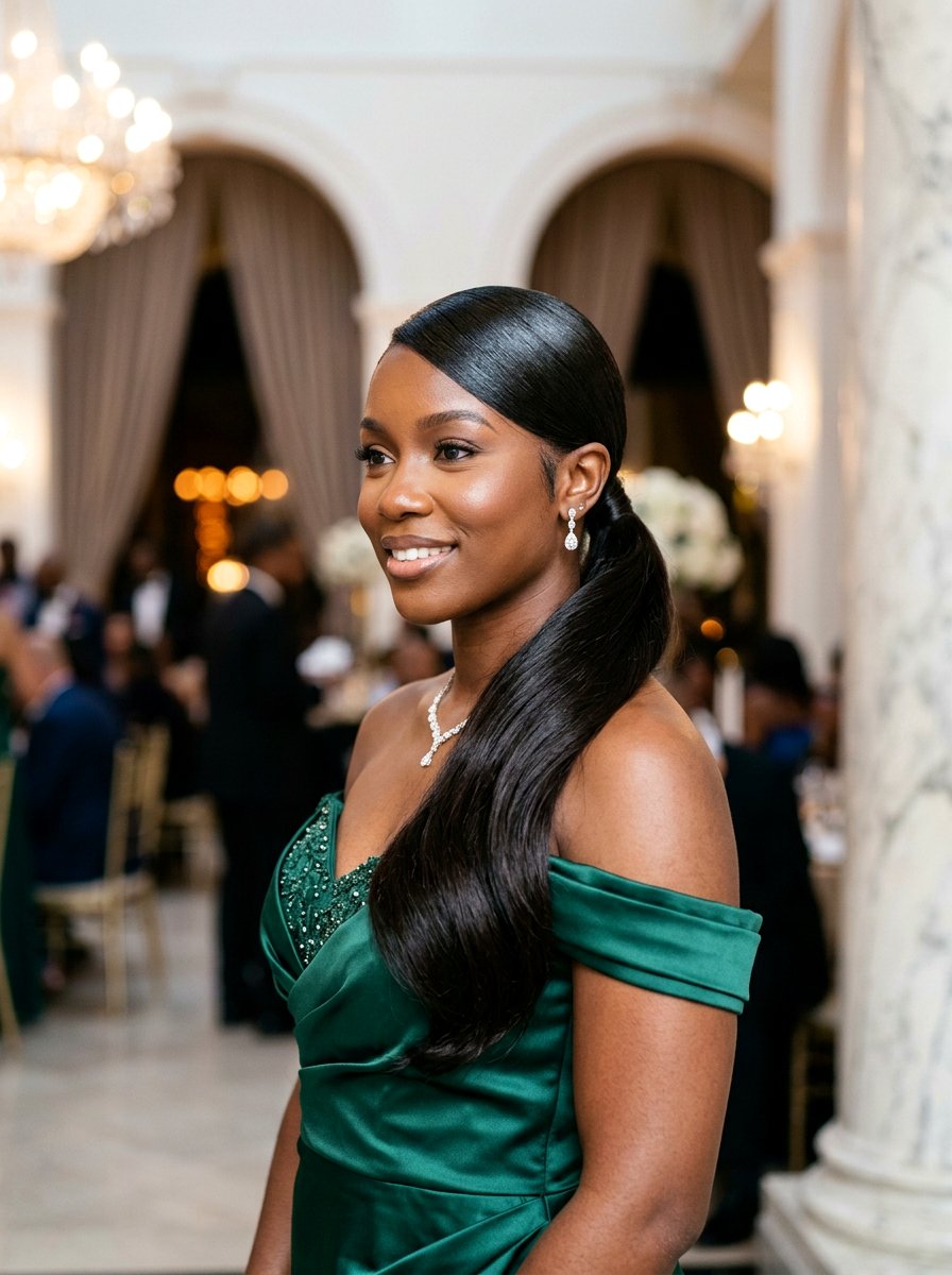 Side Silk Press Ponytail - 20 silk press ponytail hairstyle - 20 silk press ponytail hairstyle