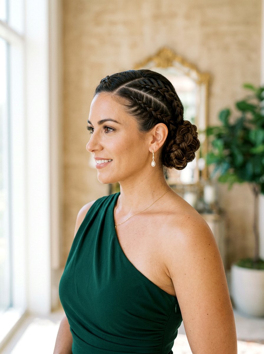 Side Stitch Braid Bun - 20 stitch braids into bun - 20 stitch braids into bun