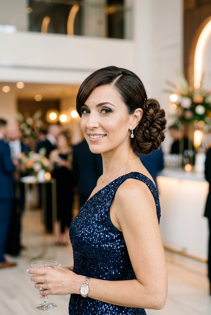 Side Sweep Bun - 20 natural hair updo for black women - 20 natural hair updo for black women