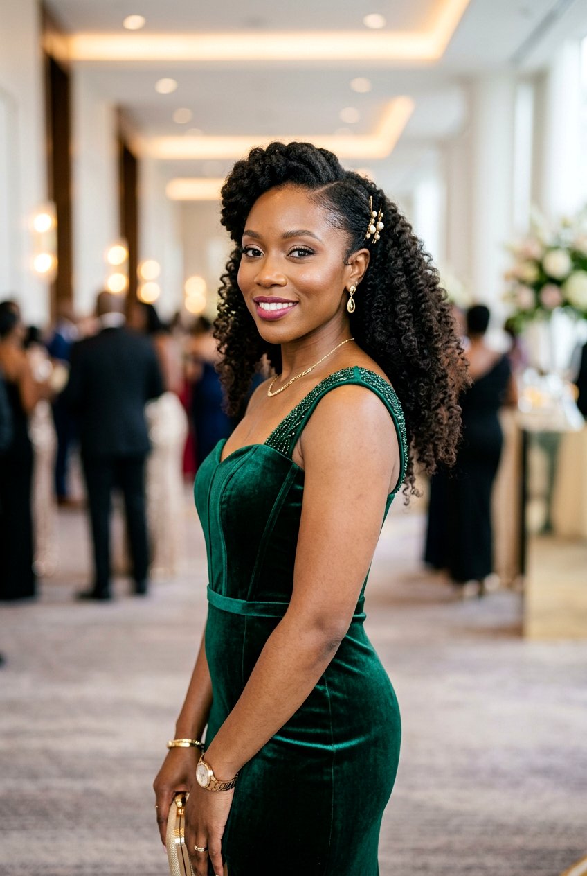 Side Sweep Natural Hair Half Up Half Down - 20 natural hair half up half down styles - 20 natural hair half up half down styles