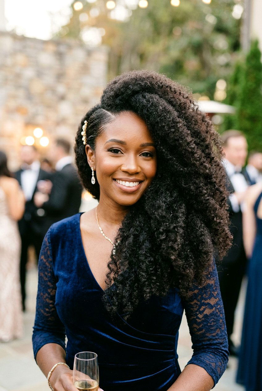 Side Swept Afro with Side Part - 20 afro with side part hairstyle - 20 afro with side part hairstyle