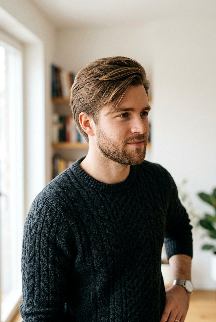 Side Swept Bangs Men - 20 men haircut for long face shape - 20 men haircut for long face shape