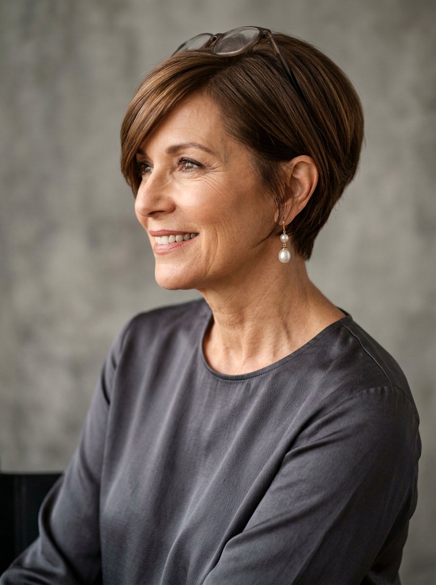 Side Swept Bangs Pixie - 20 pixie cut for mature fine hair - 20 pixie cut for mature fine hair