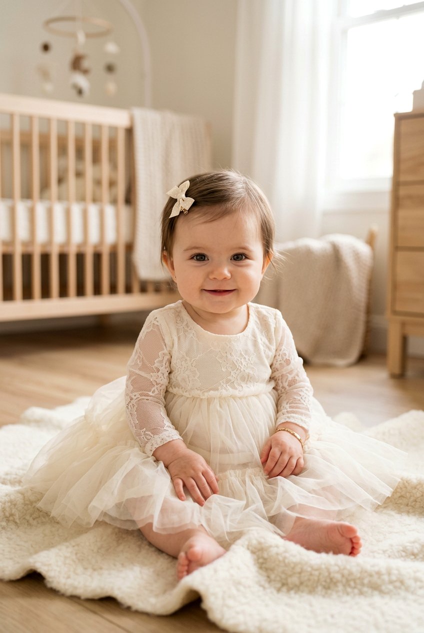 Side Swept Bangs With Bow Clip - 20 first birthday hairstyles for girls - 20 first birthday hairstyles for girls