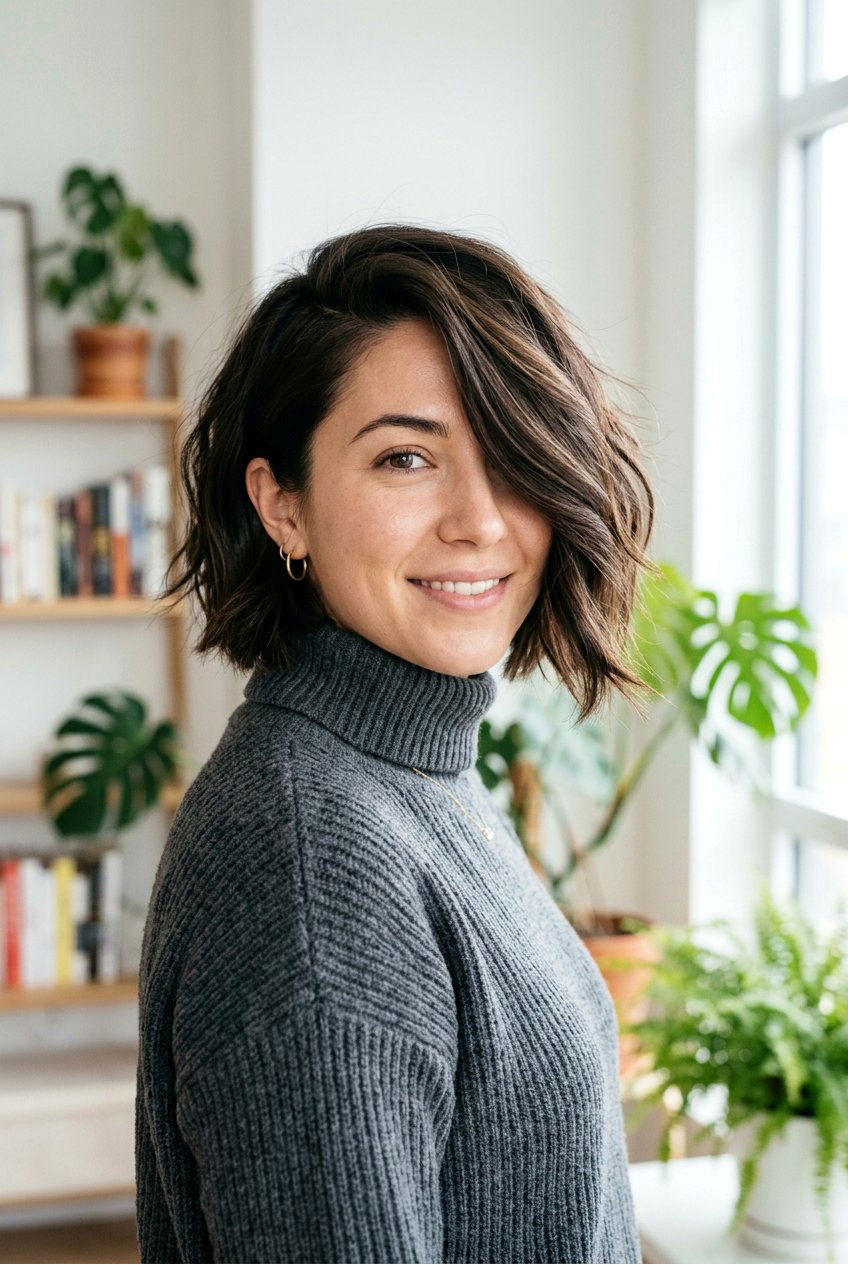 Side Swept Bob - 20 best office hairstyle ideas - 20 best office hairstyle ideas