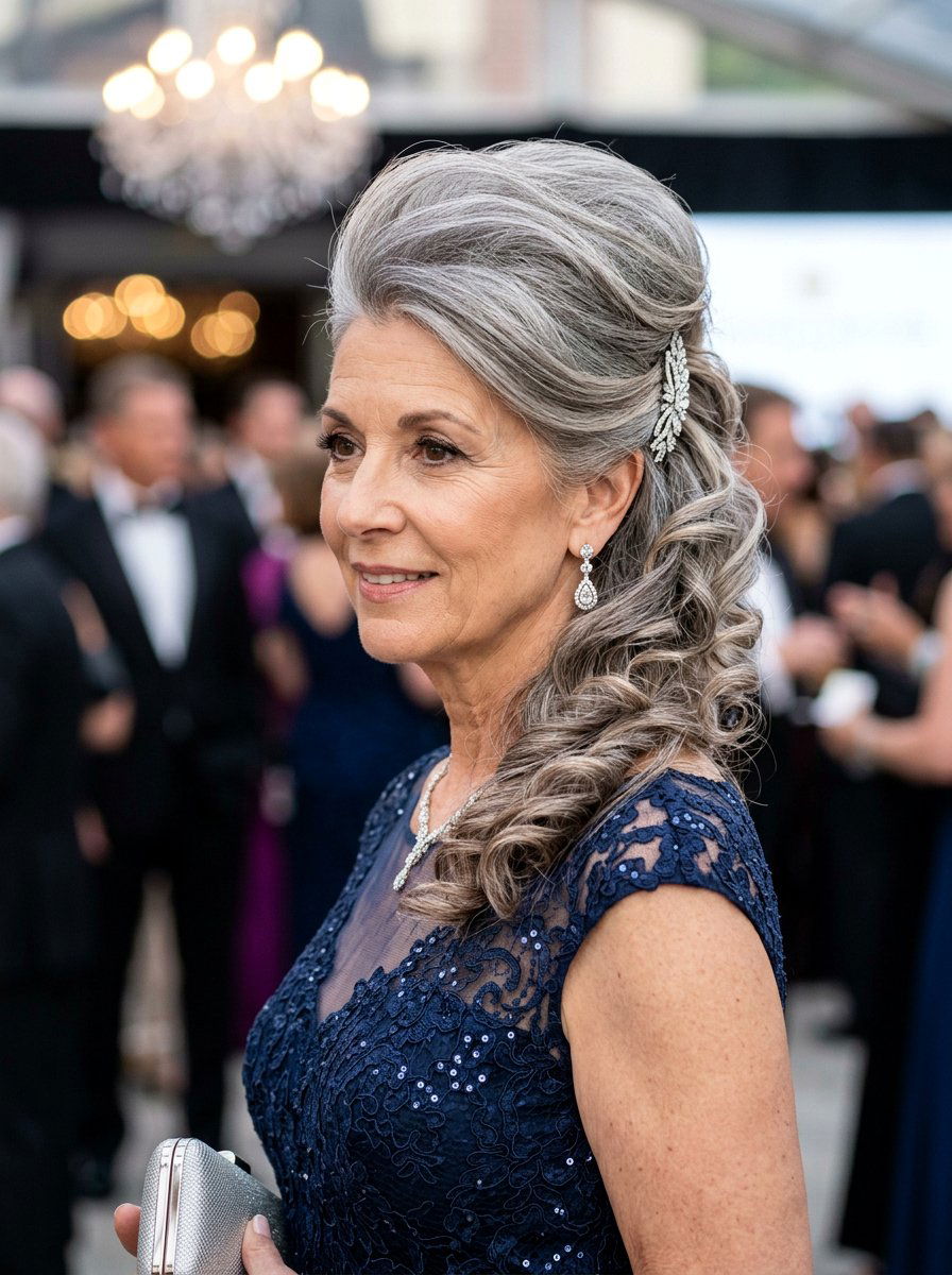 Side Swept Bouffant Updo For Older Women - 20 side swept hairstyle for older women - 20 side swept hairstyle for older women