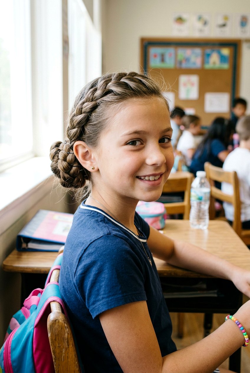 20 Cute And Easy Little Girls School Bun Hairstyle Ideas