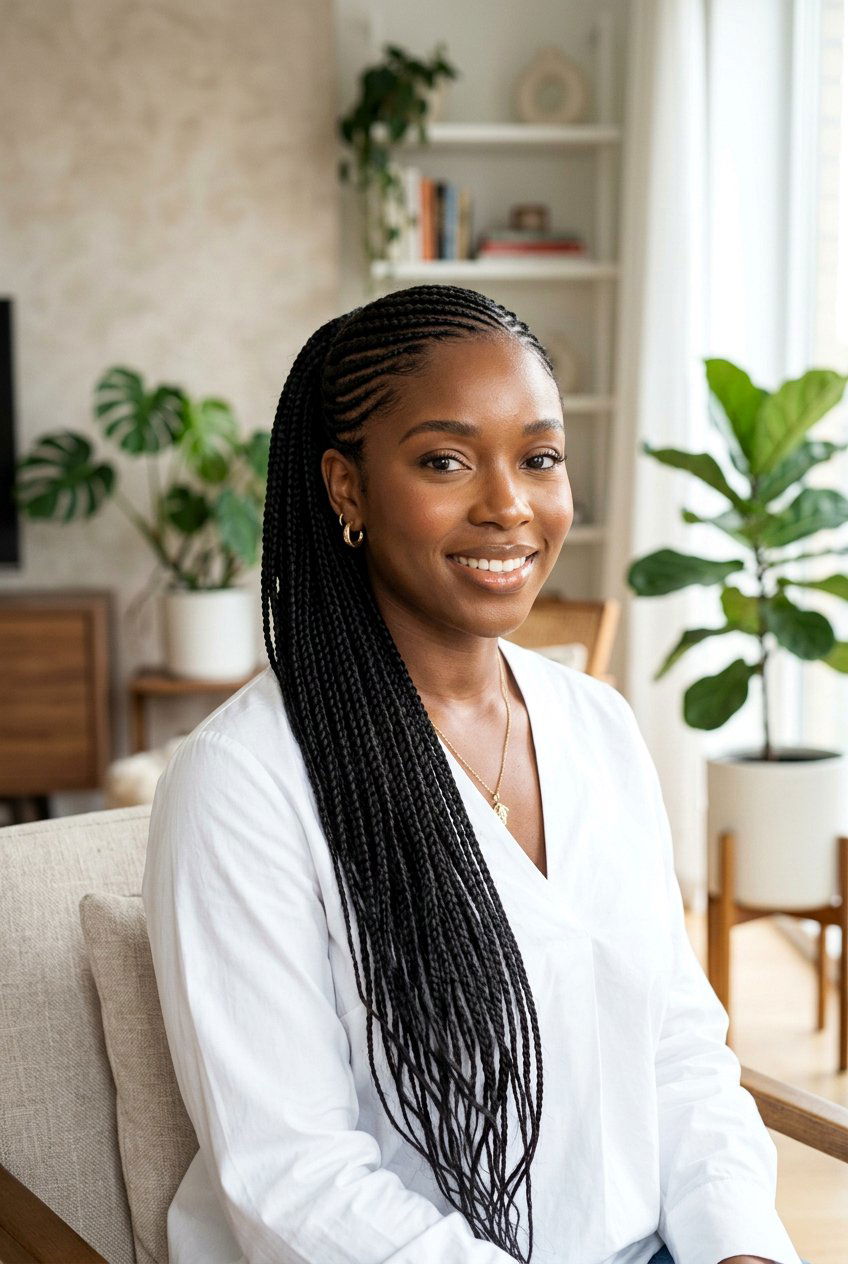 Side Swept Braided Ponytail - 20 black women office braid ponytail styles - 20 black women office braid ponytail styles