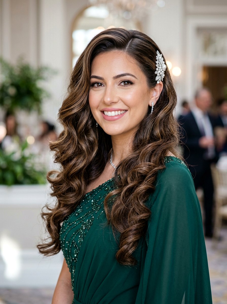 Side Swept Cascading Curls - 20 glamorous prom hairstyle ideas - 20 glamorous prom hairstyle ideas