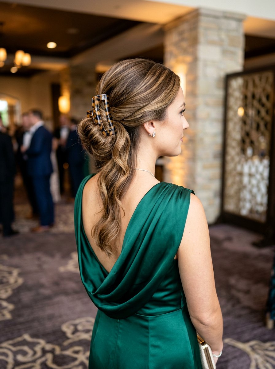 Side Swept Claw Clip Bun - 20 vacation hairstyle with claw clip bun - 20 vacation hairstyle with claw clip bun