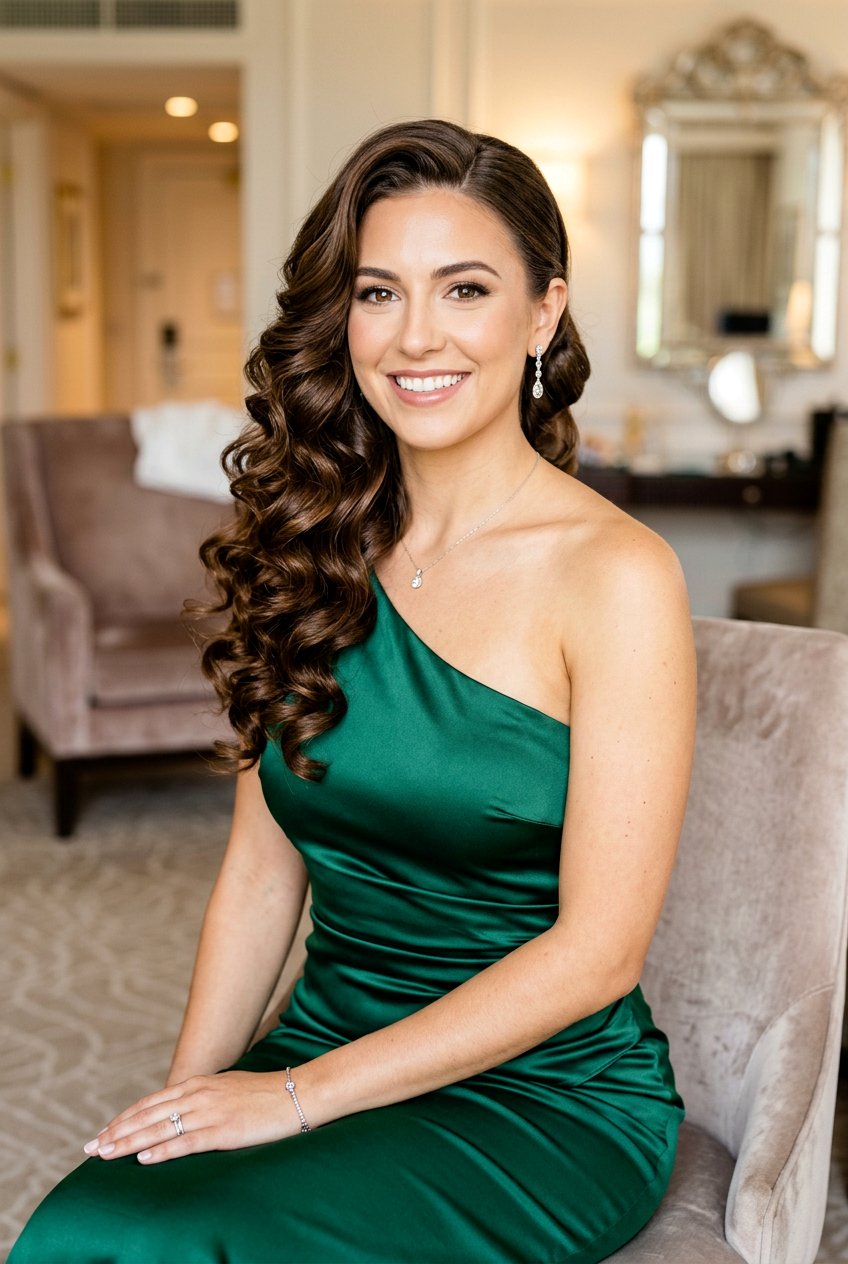 Side Swept Curls - 20 prom hairstyles for women over 18 - 20 prom hairstyles for women over 18