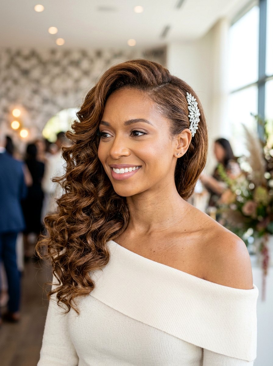 Side Swept Curls - 20 cute birthday hairstyle ideas - 20 cute birthday hairstyle ideas