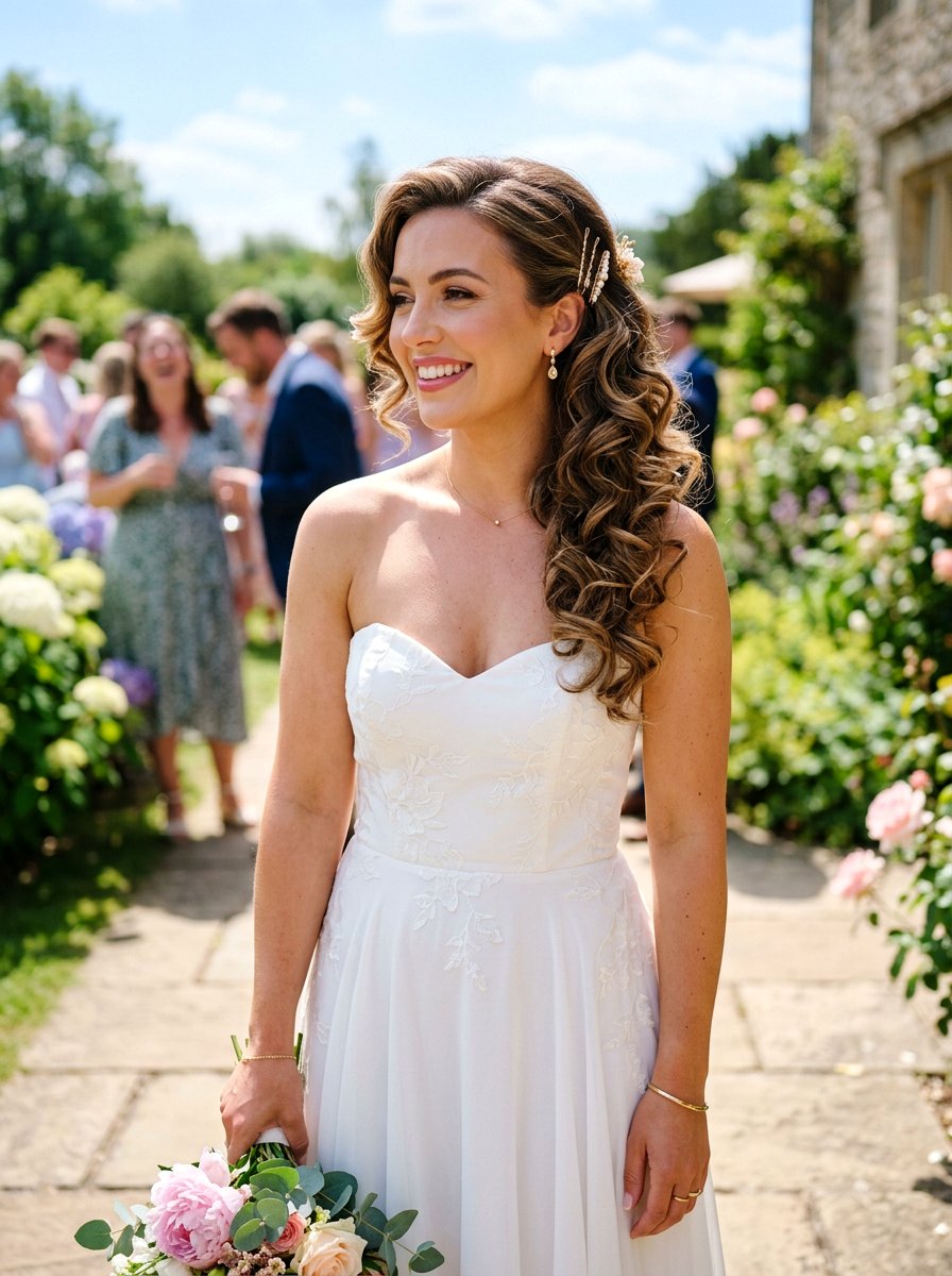 Side Swept Curls - 20 cute hairstyle for casual wedding guest - 20 cute hairstyle for casual wedding guest