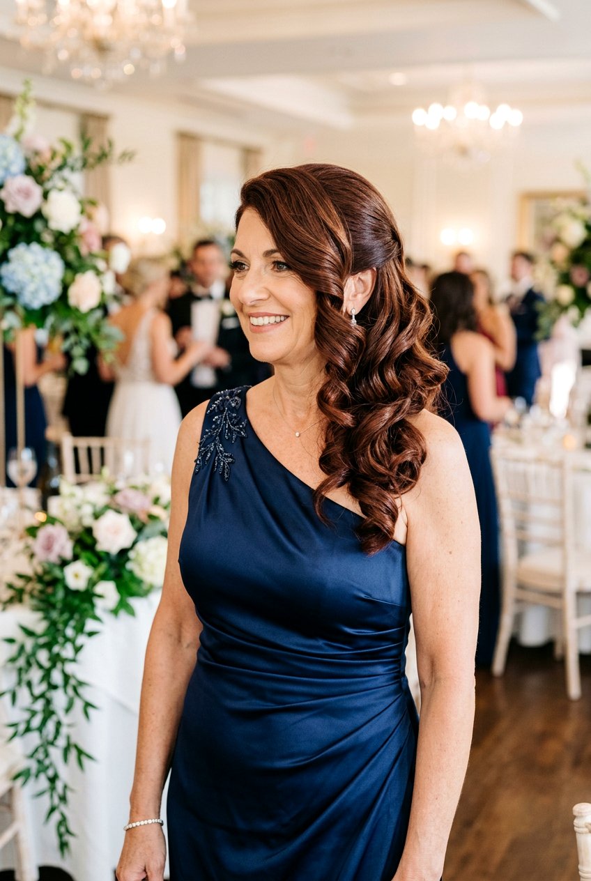 Side Swept Curls - 20 half up hairstyle for mother of the bride - 20 half up hairstyle for mother of the bride