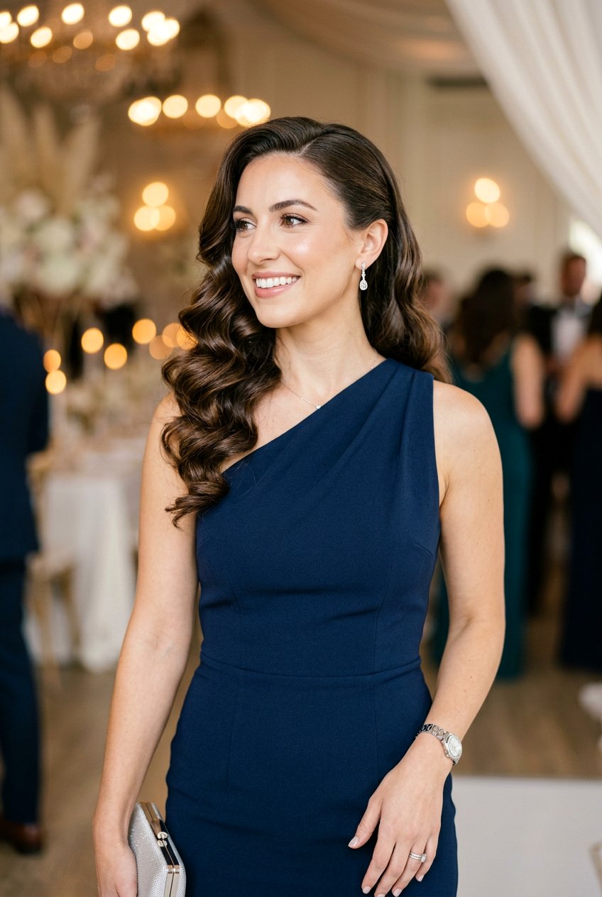 Side Swept Curls Anniversary Hairstyle - 20 anniversary hairstyles - 20 anniversary hairstyles