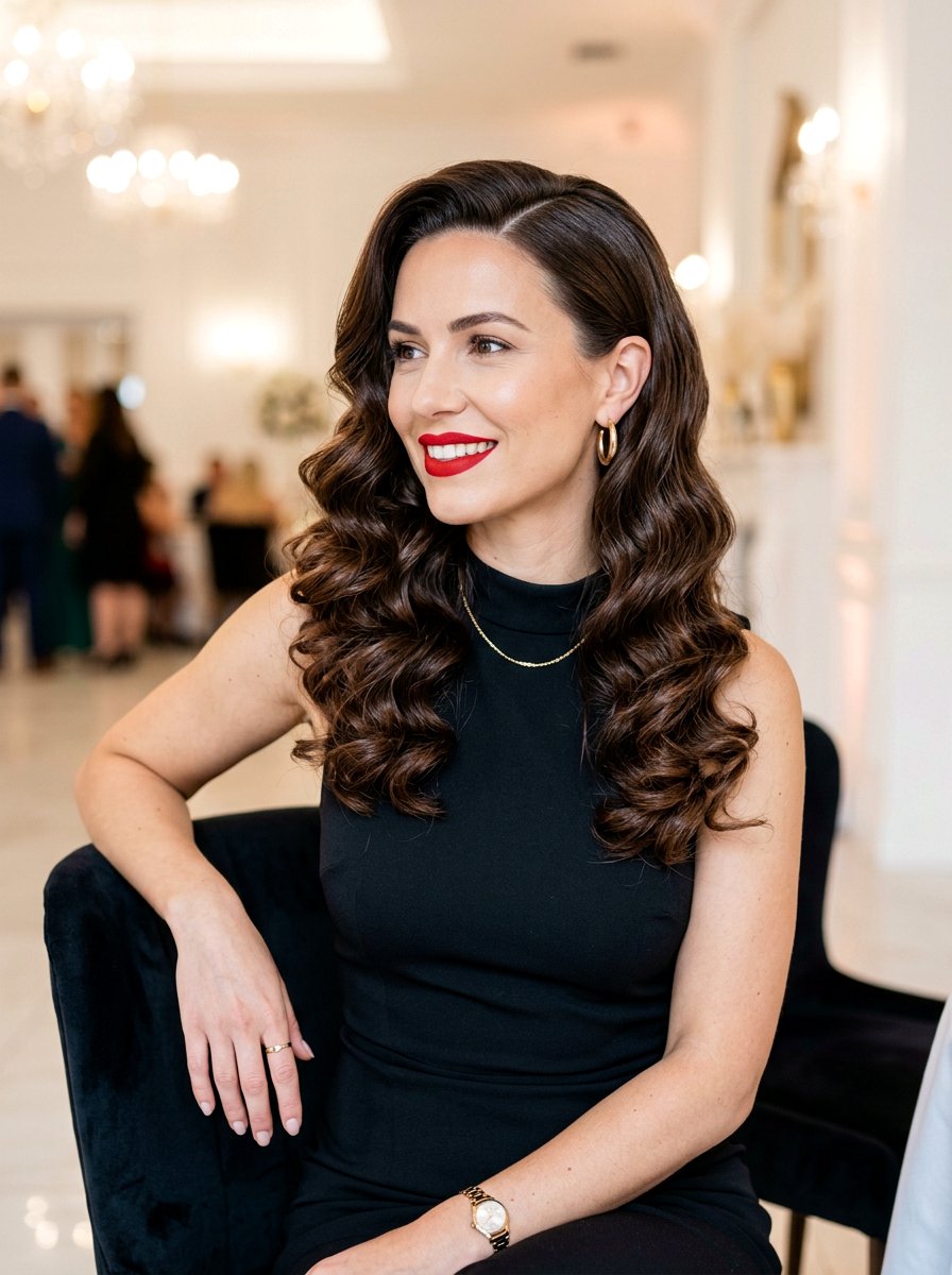 Side Swept Curls With Deep Side Part - 20 prom side swept curls hairstyle - 20 prom side swept curls hairstyle