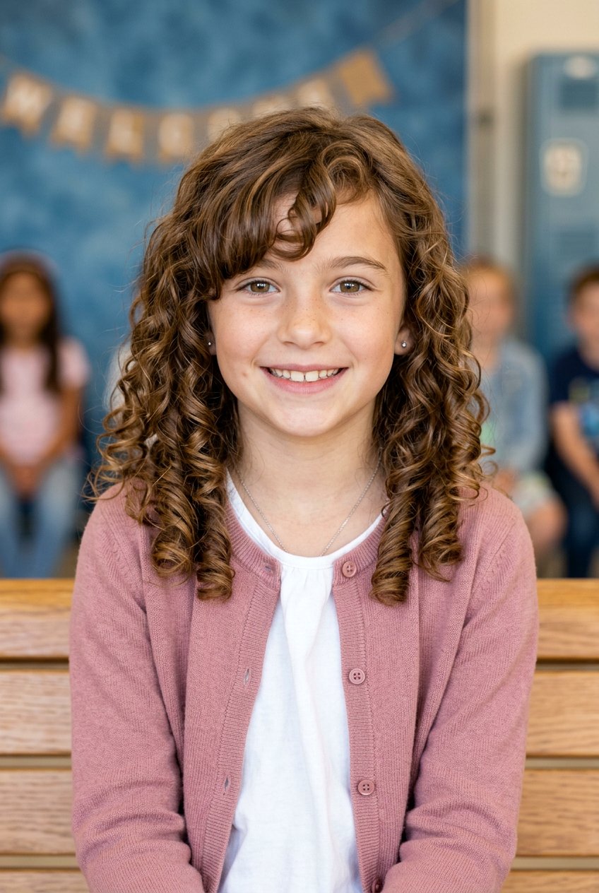Side Swept Curly Bangs For Picture Day - 20 school picture day curls - 20 school picture day curls
