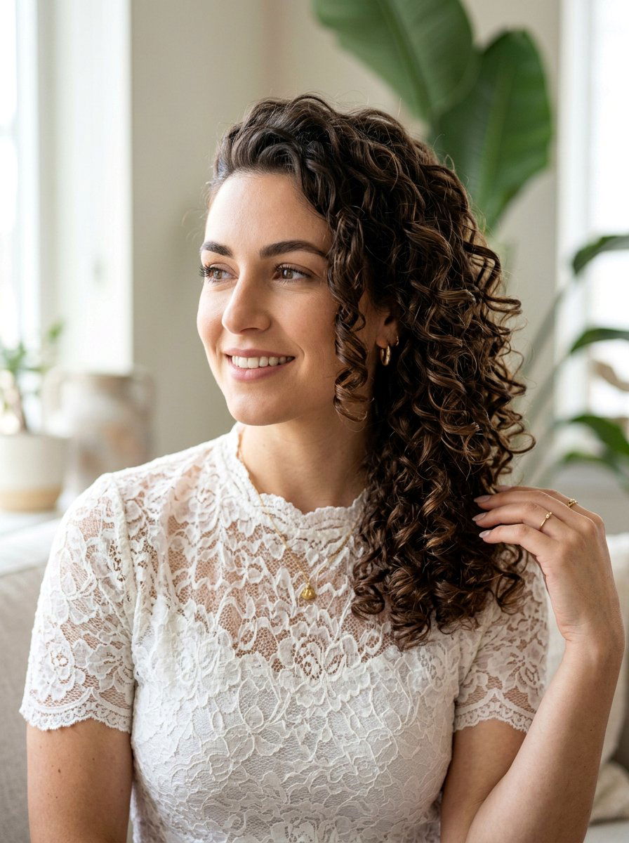 Side Swept Curly Bob - 20 curly bob haircut for mature fine hair - 20 curly bob haircut for mature fine hair