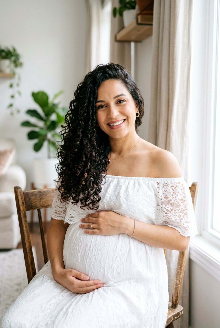 Side Swept Curly Maternity Hair - 20 maternity shoot curls hairstyle - 20 maternity shoot curls hairstyle