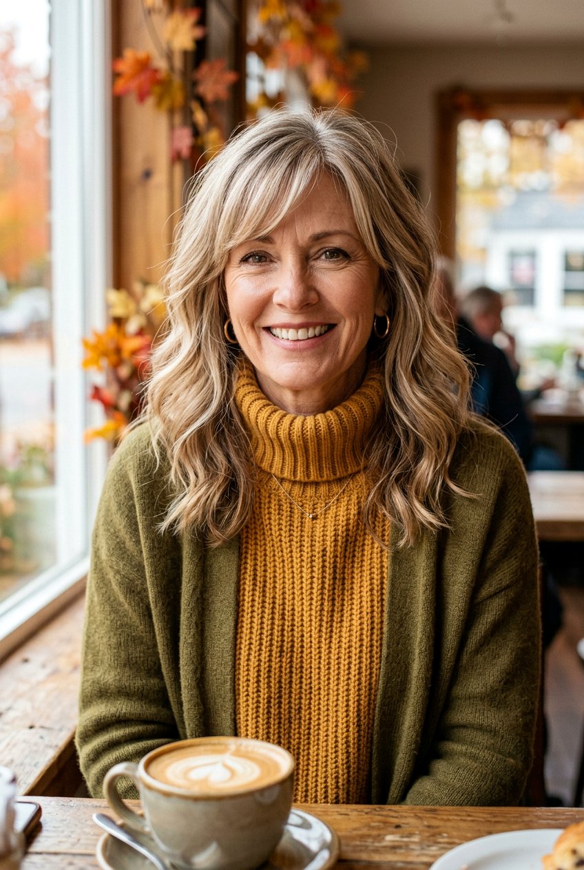 Side Swept Curtain Bangs - 20 curtain bangs for women over 50 - 20 curtain bangs for women over 50