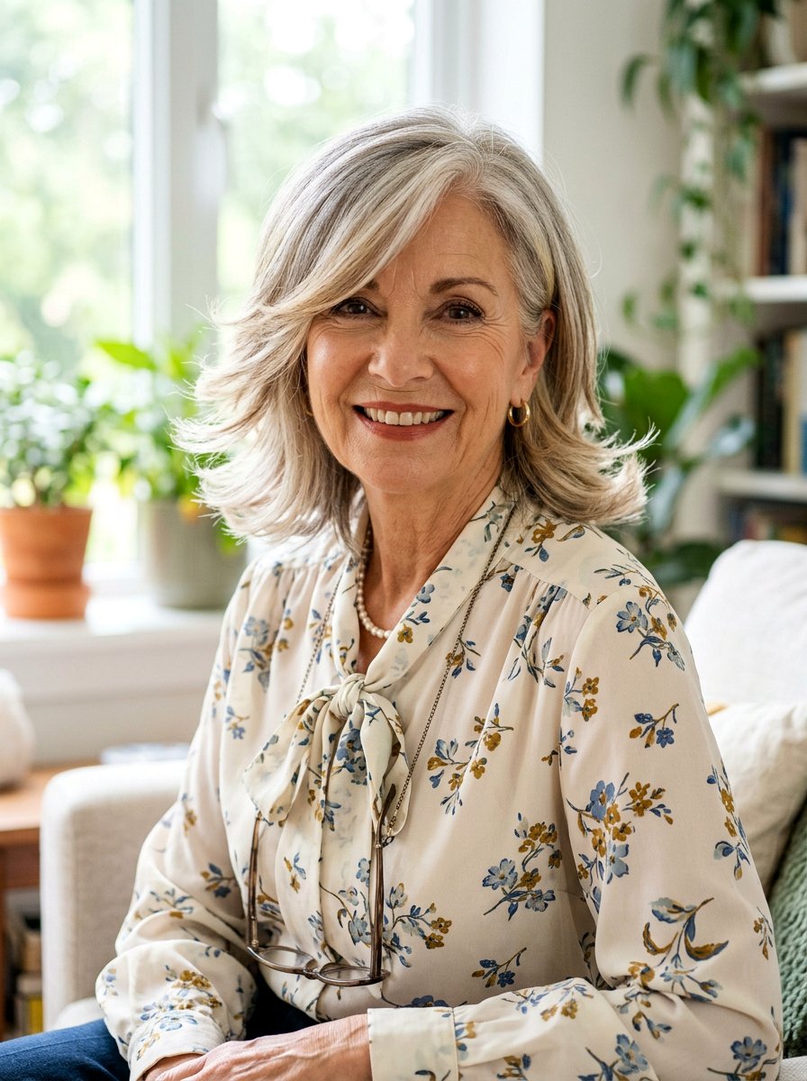 Side Swept Feathered Haircut For Older Women - 20 side swept hairstyle for older women - 20 side swept hairstyle for older women