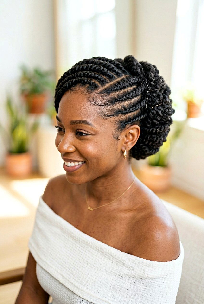 Side Swept Flat Twist Crown - 20 flat twist crown hairstyle - 20 flat twist crown hairstyle