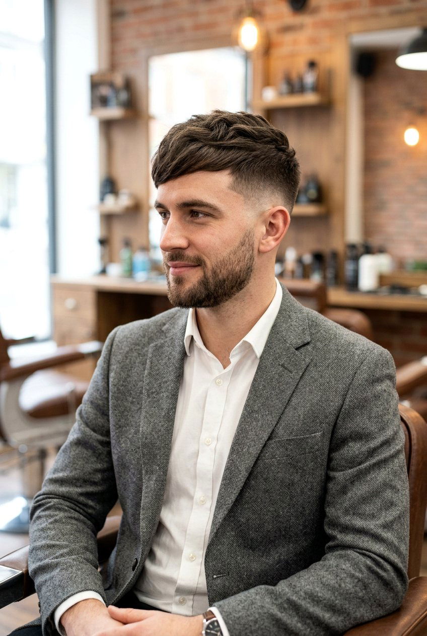 Side Swept French Crop Taper - 20 french crop for thick straight hair men - 20 french crop for thick straight hair men