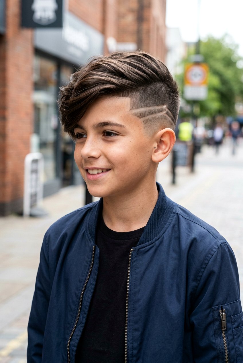 Side Swept Fringe With Design - 20 boys haircut with side swept fringe - 20 boys haircut with side swept fringe